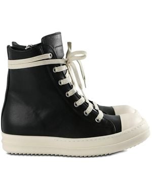 Rick Owens Lace-Up High-Top Trainers - Black
