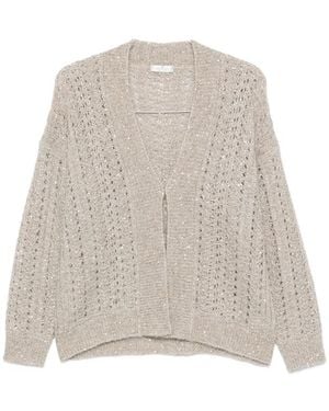 Panicale Sequin-Embellished Open-Knit Cardigan - Natural