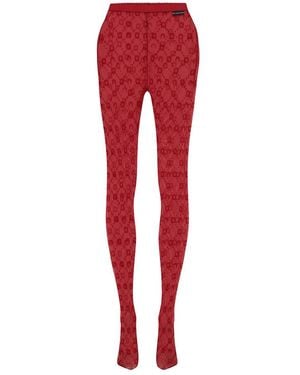Marine Serre Tights Moonogram Pattern - Red