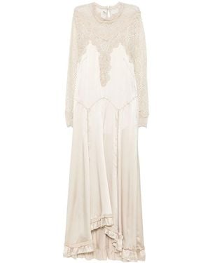 Isabel Marant Lace Ruffle-Detail Dress - Natural