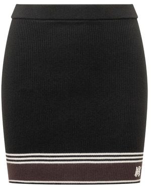 Amiri Stripe-Detail Mini Skirt - Black