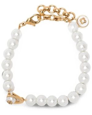 CASABLANCA Lotus Pearl-Embellished Bracelet - Metallic