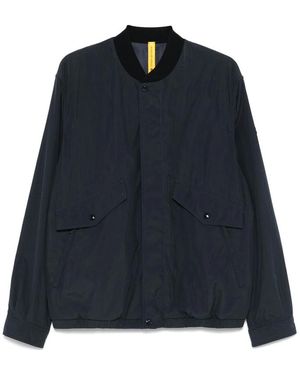 MONCLER X MERCEDES-BENZ X Mercedes-Bens Logo-Plaque Bomber Jacket - Blue