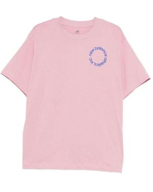 New Balance Cotton T Shirts - Pink
