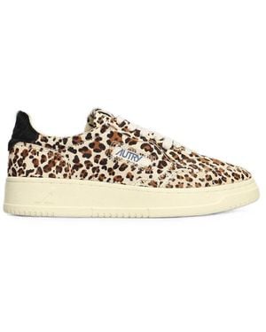 Autry Aulw-Ja04 Medalist Leopard-Print Sneakers - Natural