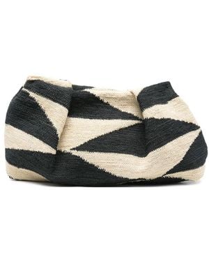 Sensi Studio Sisal Clutch Bag - Black
