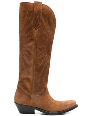 Golden Goose Wish Star Patterned Boots - Brown