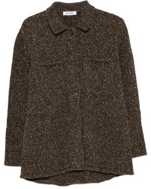ELY ELY Flecked-Knit Button-Up Cardigan - Brown
