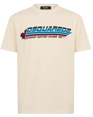 DSquared² Graphic-Print T-Shirt - Natural