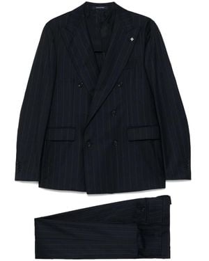 Tagliatore Pinstriped Suit - Black