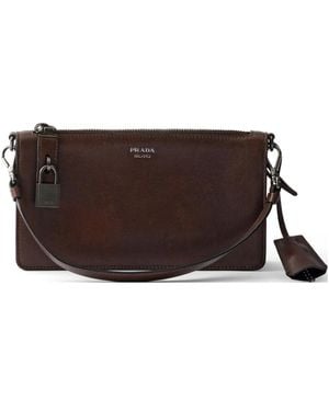 Prada Leather Pouch - Brown