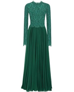 Dolce & Gabbana Lace-Panel Gown - Green