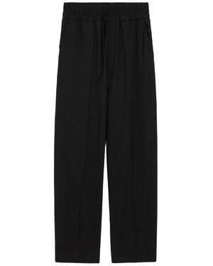 Ami Paris Elasticated-Waist Wool Pants - Black