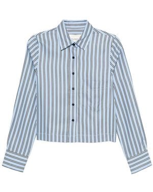 Closed Cropped Shirt - Blue