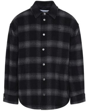Off-White c/o Virgil Abloh Off- Check-Pattern Wool Jacket - Black
