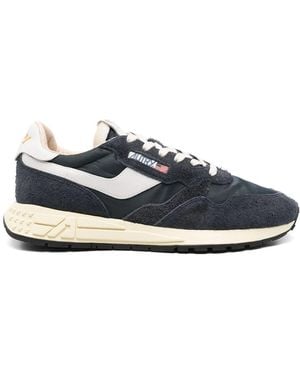 Autry Textured Suede And Nylon Sneakers - Blue