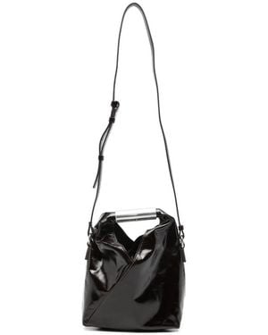 MM6 by Maison Margiela Japanese Patent Leather Tote Bag - Black