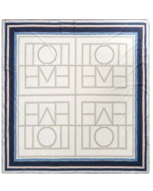 TOTEME Monogram-Print Sarong - Blue