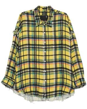 R13 Plaid Frayed Shirt - Green