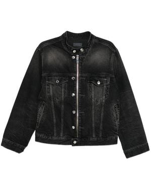 Haikure Zip-Up Denim Jacket - Black
