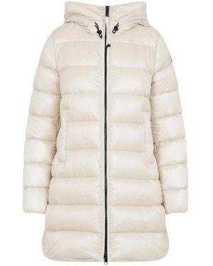 Moncler Hooded Quilted Coat - White