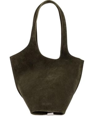 The Attico Medium La Scoop Suede Top-Handle Tote Bag - Black
