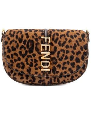Fendi Leopard Chain Tote Bag - Brown