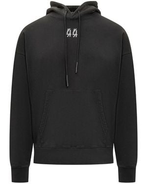 44 Label Group Logo-Print Hoodie - Black