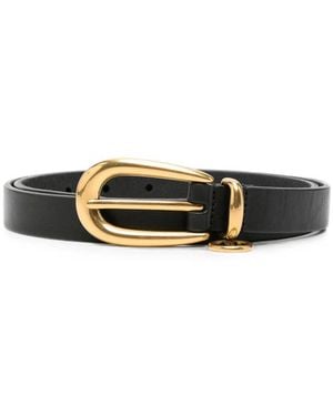 Saint Laurent Cassandre Charm Elongated Buckle Thin Belt - Multicolour