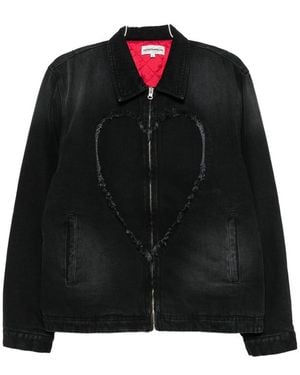 Carne Bollente Bad Boy, Big Heart Denim Jacket - Black