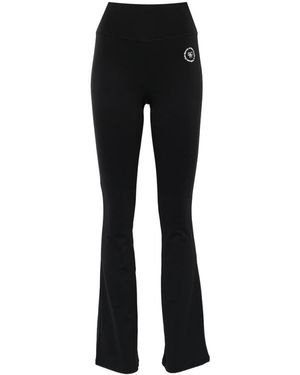 Sporty & Rich Srhwc Logo Flared-Hem Leggings - Black