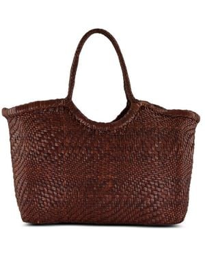 Dragon Diffusion Nantucket Woven Leather Tote Bag - Brown