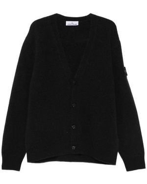 Stone Island Logo-Patch V-Neck Cardigan - Black