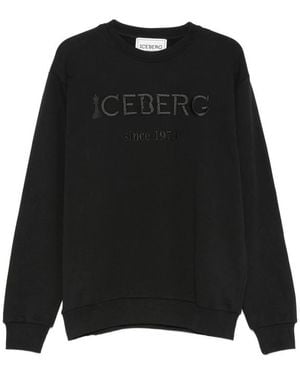 Iceberg Logo-Embroidered Sweatshirt - Black