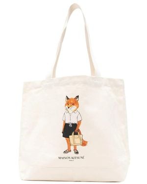 Maison Kitsuné Tote Bag Cotton - White