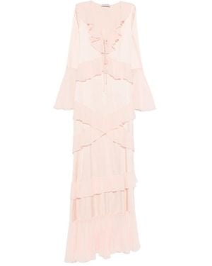 LES FILLES D'EVA Ruffled-Details Maxi Dress - Pink