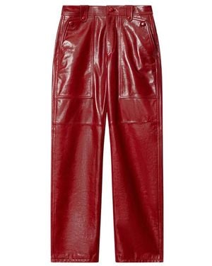 Isabel Marant Valka Leather Trousers - Red