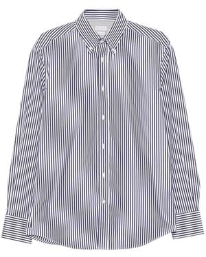 Brunello Cucinelli Striped Long-Sleeve Shirt - Purple