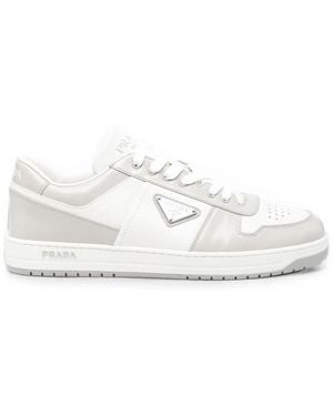Prada Downtown Leather Sneakers - White