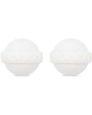 Fiorucci Logo-Embossed Clip-On Earring - White