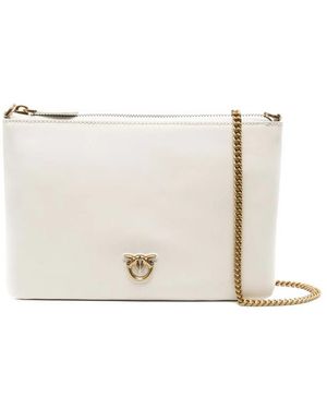 Pinko Medium Shoulder Bag Flat Love Bag Simply - White
