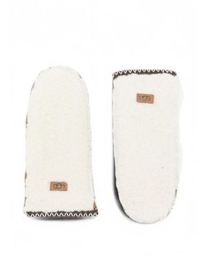 UGG Braid Suede Mittens - White