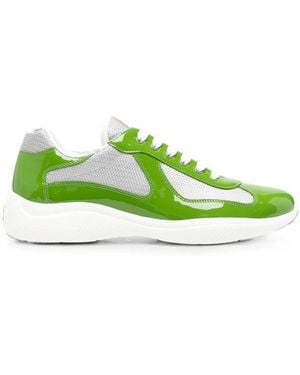 Prada Patent-Leather Trainers - Green