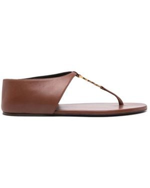 Saint Laurent Cassandra Sandals - Brown