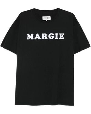 MM6 by Maison Margiela Logo-Detail T-Shirt - Black