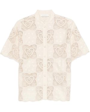 Zimmermann Wanderlust Scalloped Shirt - Natural