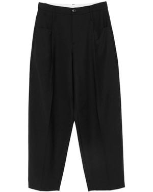 Tela Pleated-Detail Cropped Pants - Black