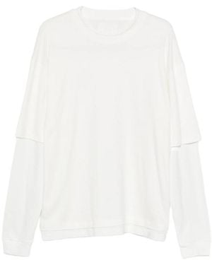 Woc Layered-Sleeve Crew-Neck T-Shirt - White