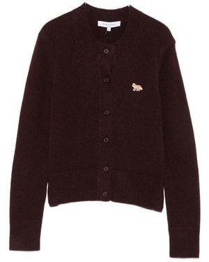 Maison Kitsuné Logo-Patch Cardigan - Purple