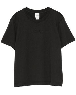 Calvin Klein Logo-Embroidered T-Shirt - Black